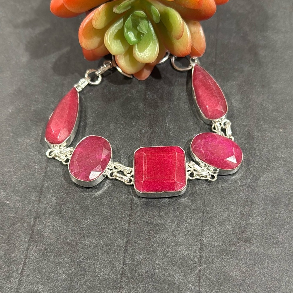 Silver Ruby Bracelet - image 2